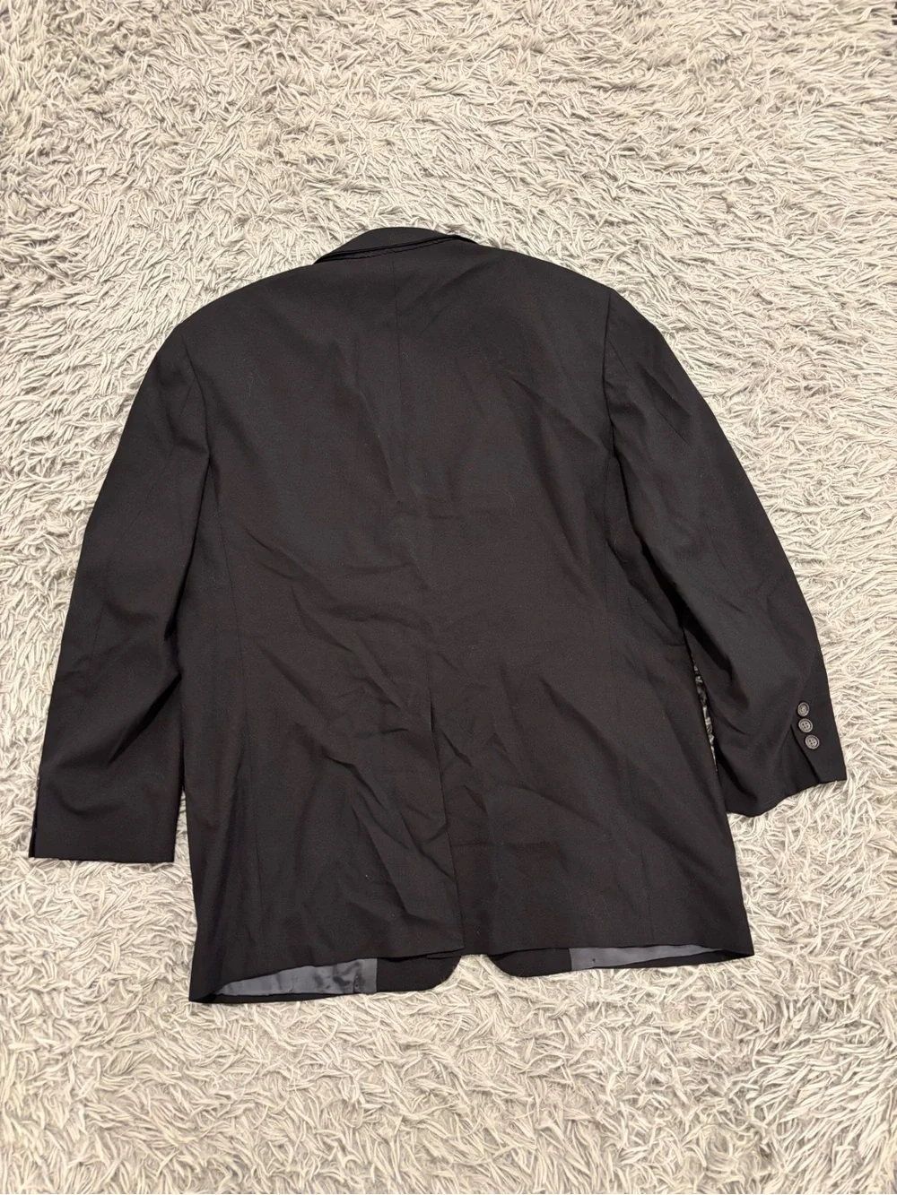 Brooks Brothers Brooksease Men Black Suit 100% Wool 42R Single Breasted 2 Button